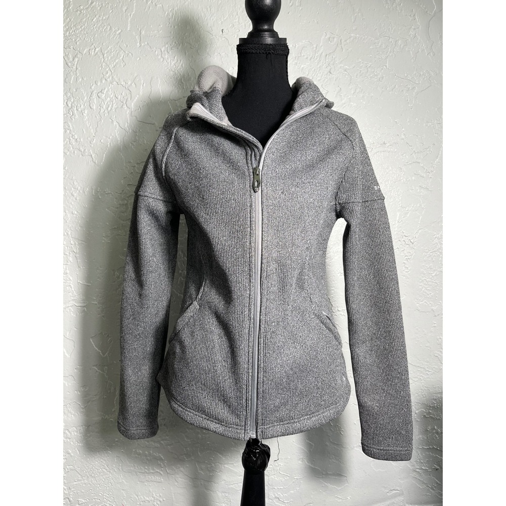 Spyder Women's Medium Gray Sweater Fleece Full Zip Jacket Hooded